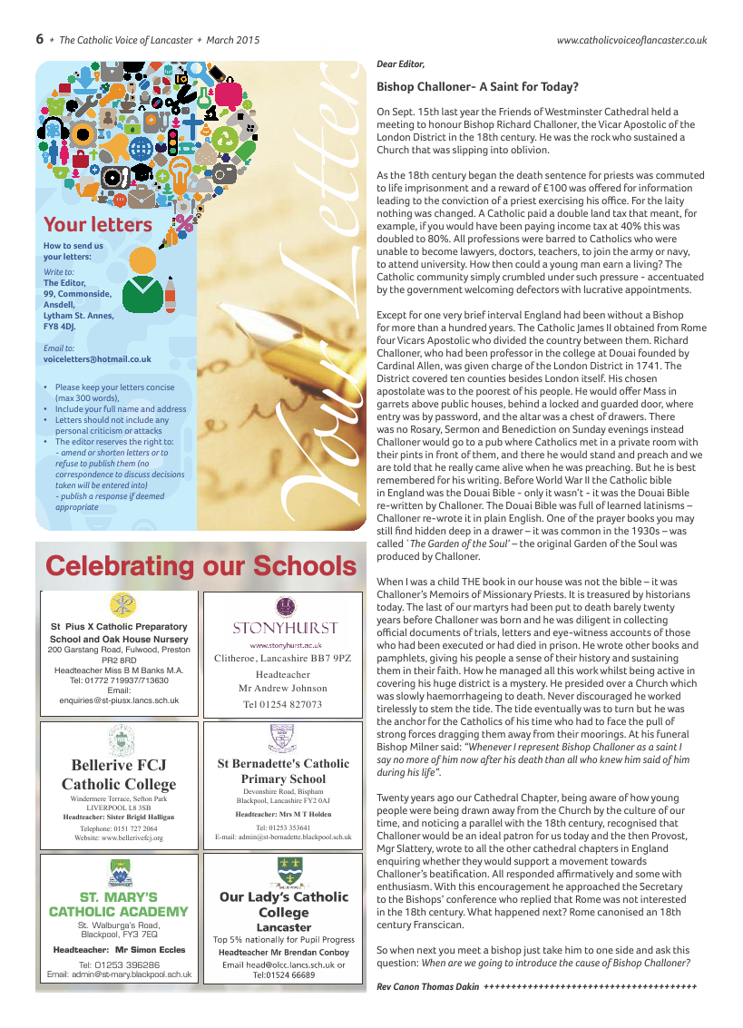 Mar 2015 edition of the Catholic Voice of Lancaster