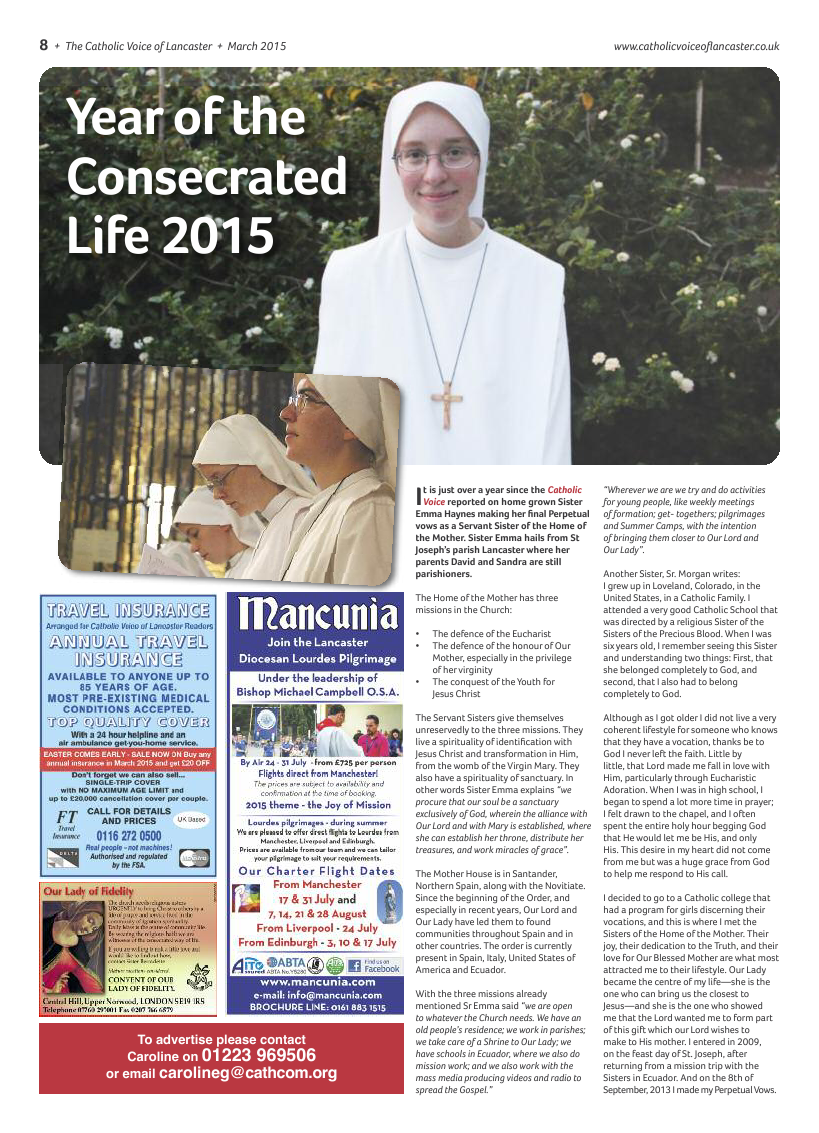 Mar 2015 edition of the Catholic Voice of Lancaster