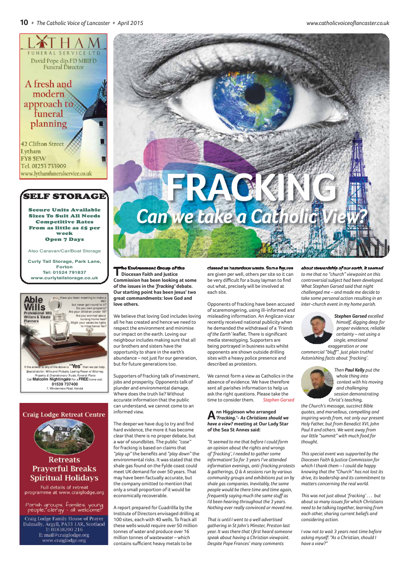 Apr 2015 edition of the Catholic Voice of Lancaster