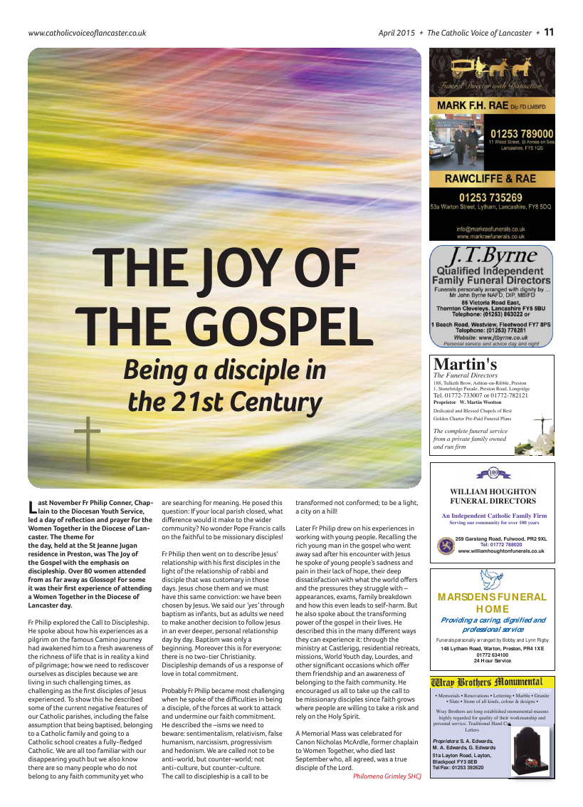 Apr 2015 edition of the Catholic Voice of Lancaster