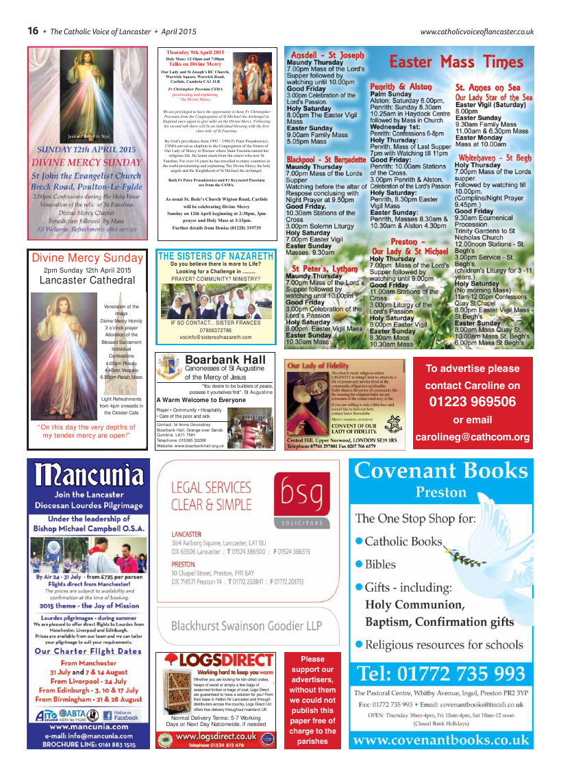 Apr 2015 edition of the Catholic Voice of Lancaster