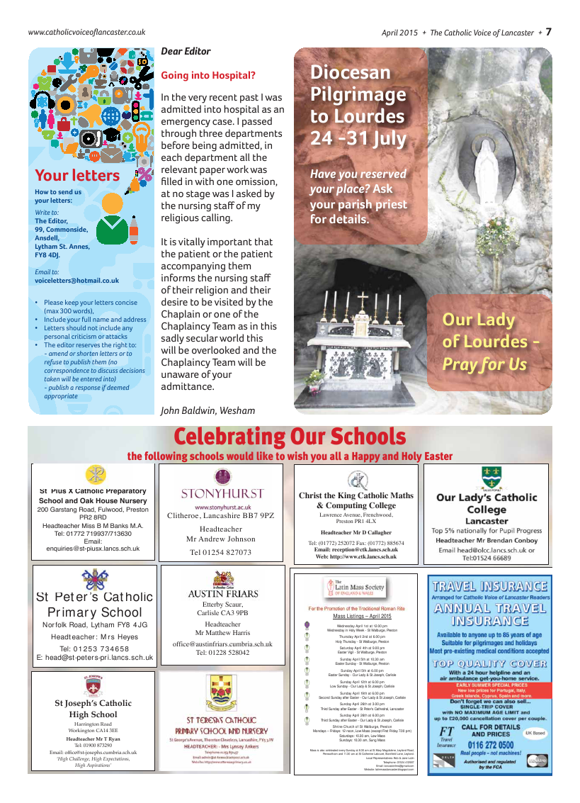 Apr 2015 edition of the Catholic Voice of Lancaster