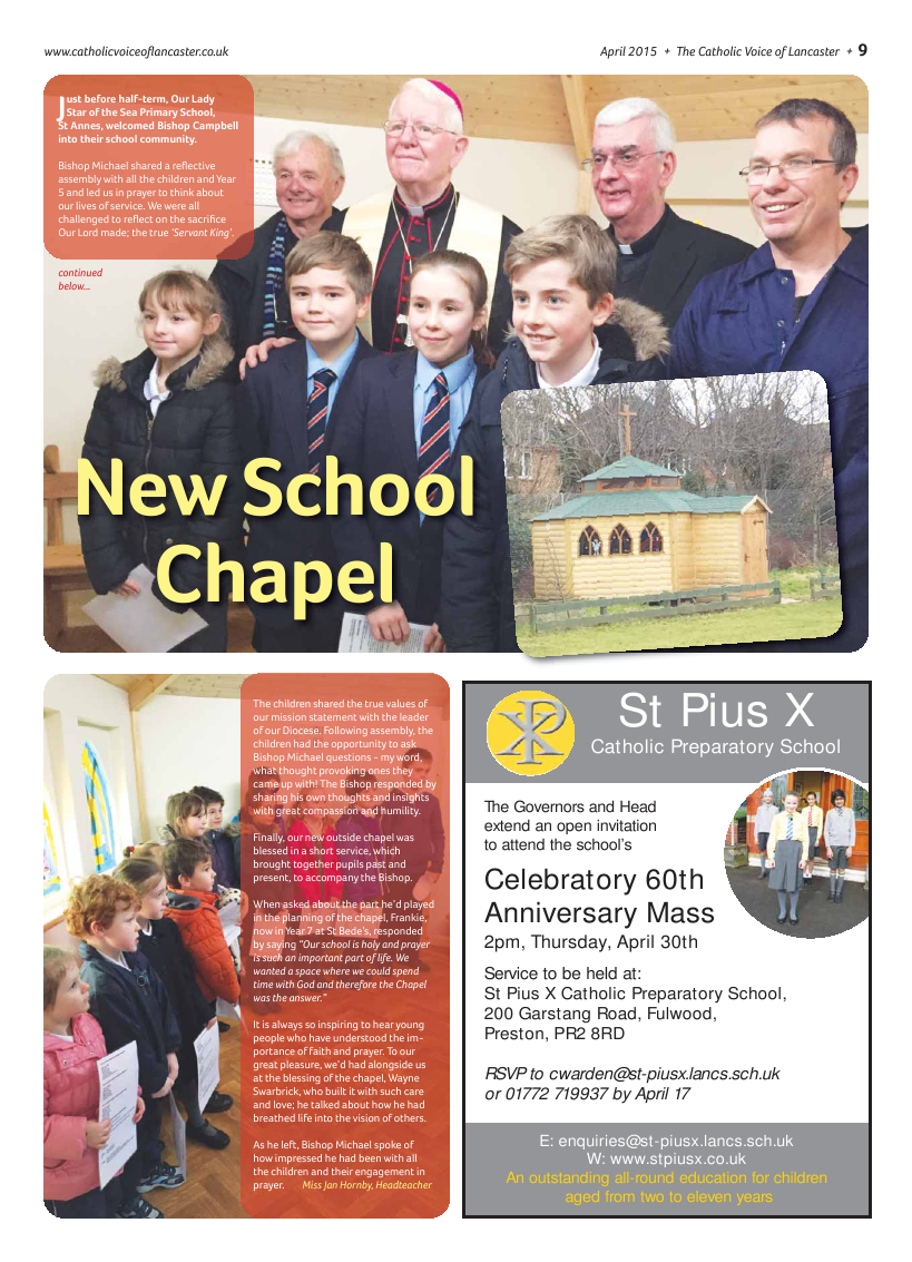 Apr 2015 edition of the Catholic Voice of Lancaster