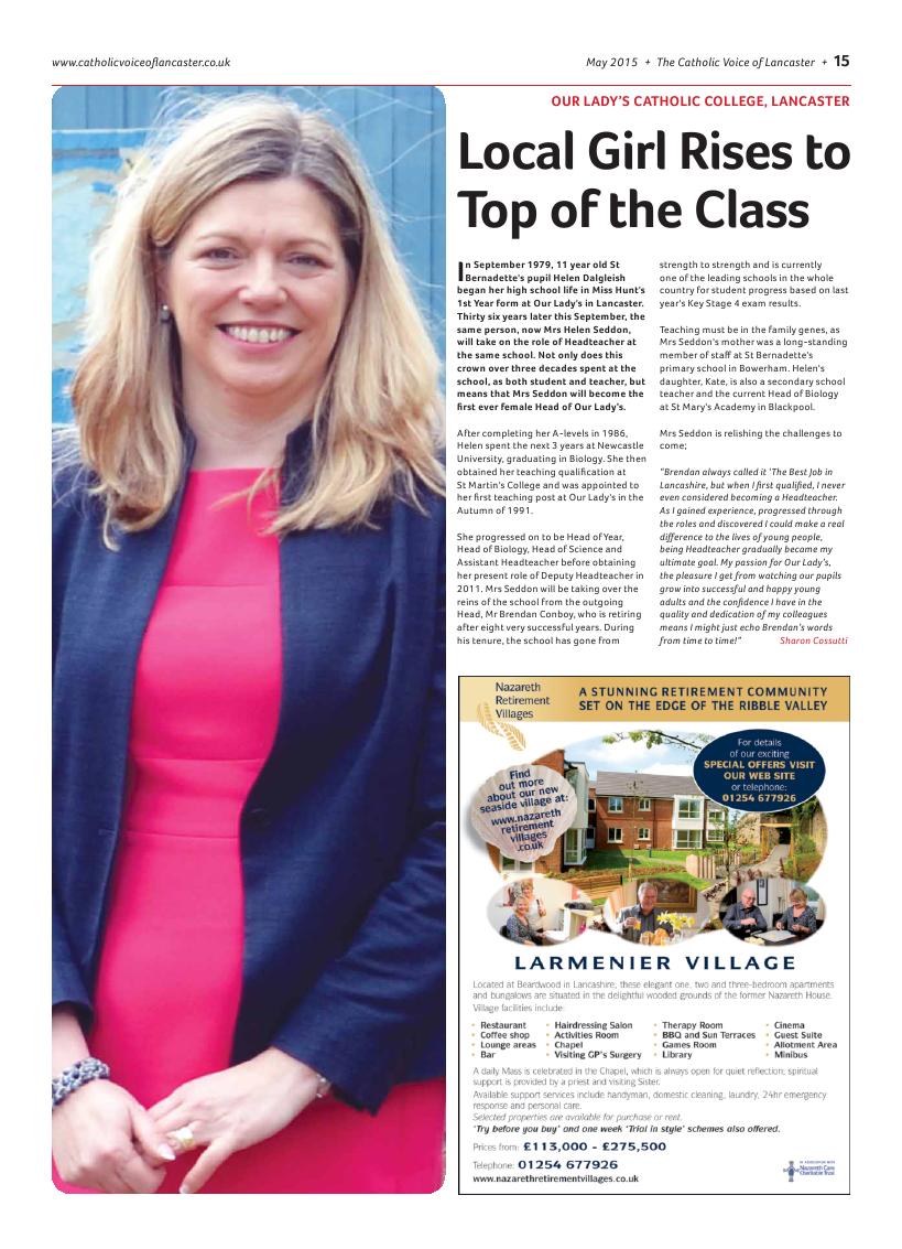 May 2015 edition of the Catholic Voice of Lancaster