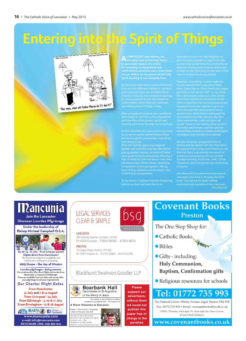 May 2015 edition of the Catholic Voice of Lancaster