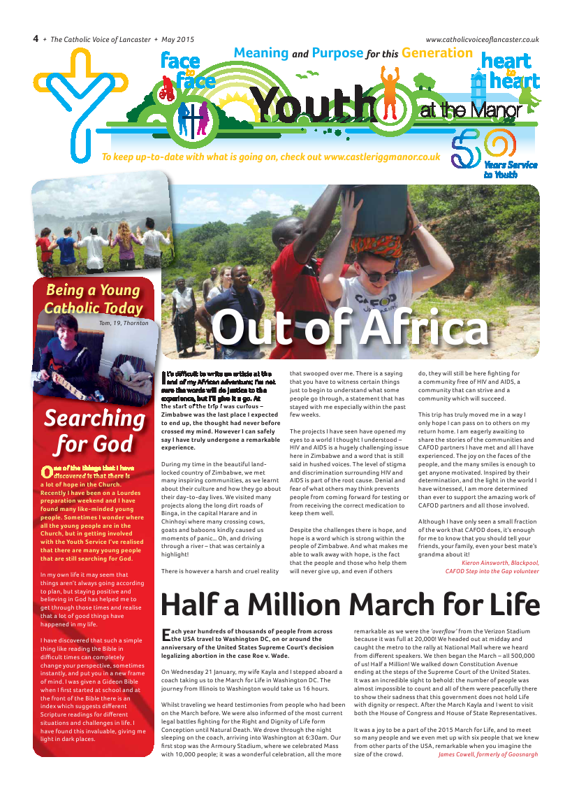 May 2015 edition of the Catholic Voice of Lancaster