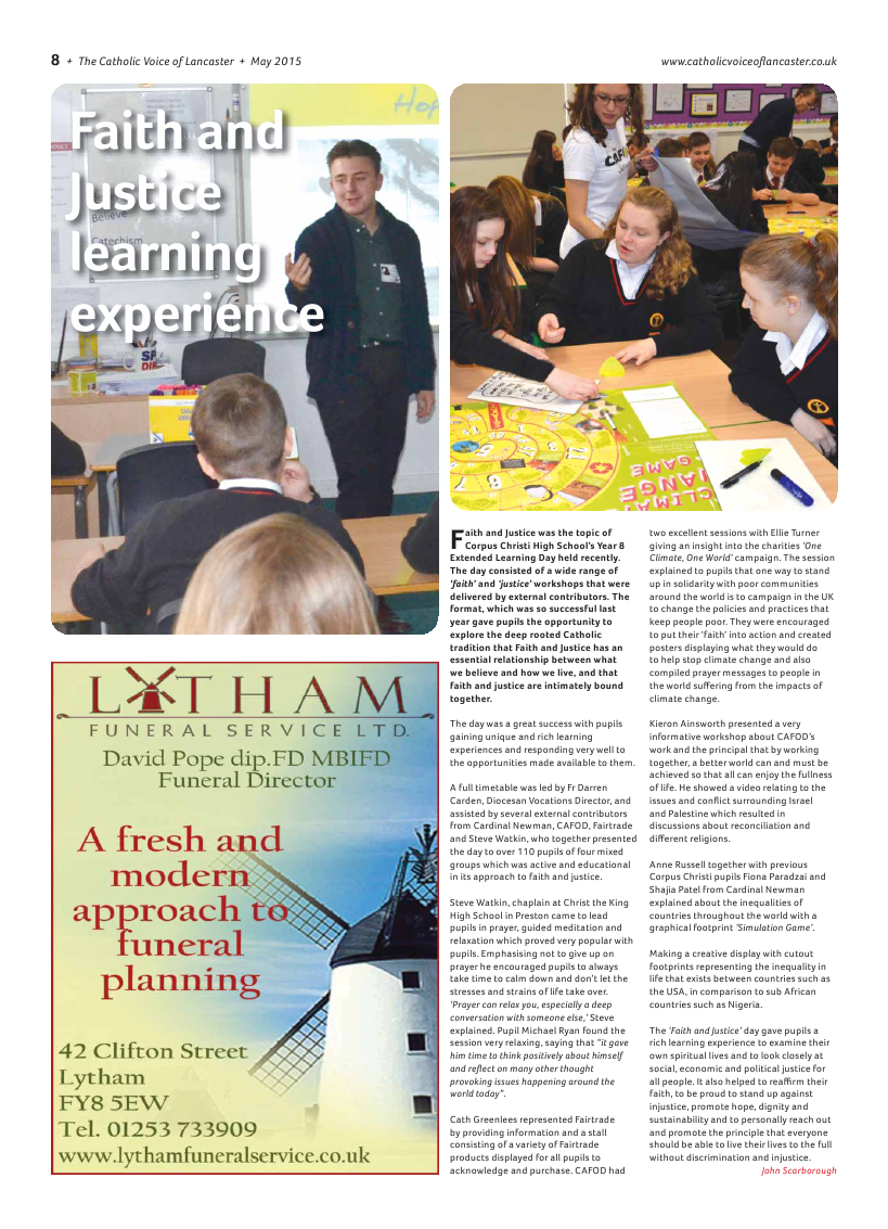 May 2015 edition of the Catholic Voice of Lancaster