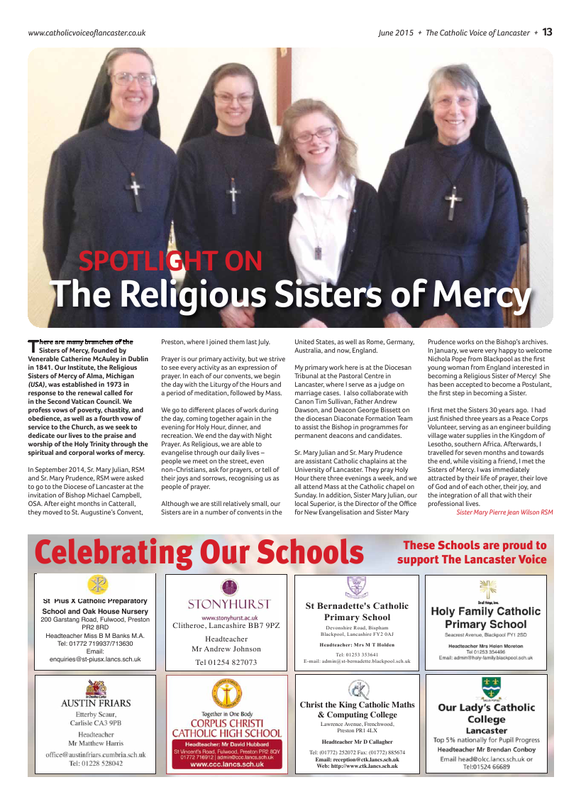 Jun 2015 edition of the Catholic Voice of Lancaster