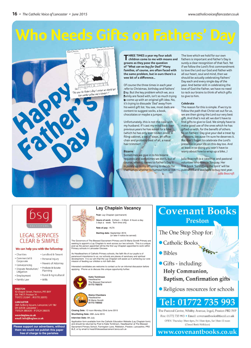 Jun 2015 edition of the Catholic Voice of Lancaster