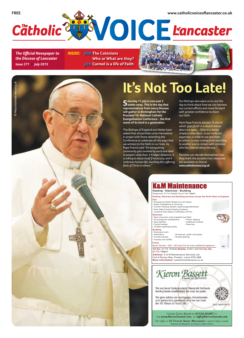 Jul/Aug 2015 edition of the Catholic Voice of Lancaster