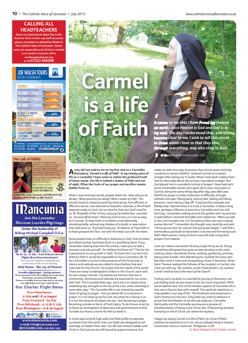 Jul/Aug 2015 edition of the Catholic Voice of Lancaster