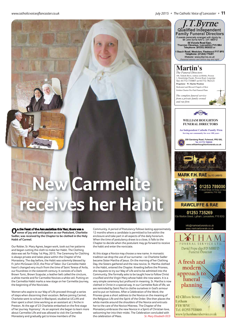 Jul/Aug 2015 edition of the Catholic Voice of Lancaster