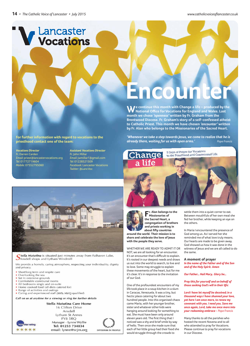 Jul/Aug 2015 edition of the Catholic Voice of Lancaster