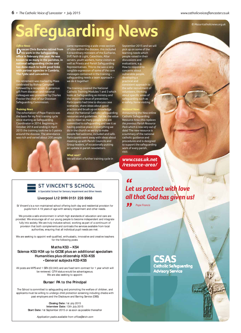 Jul/Aug 2015 edition of the Catholic Voice of Lancaster