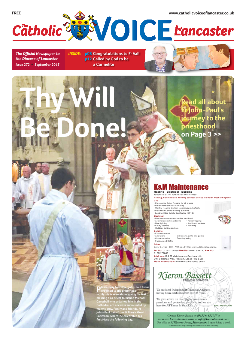 Sept 2015 edition of the Catholic Voice of Lancaster