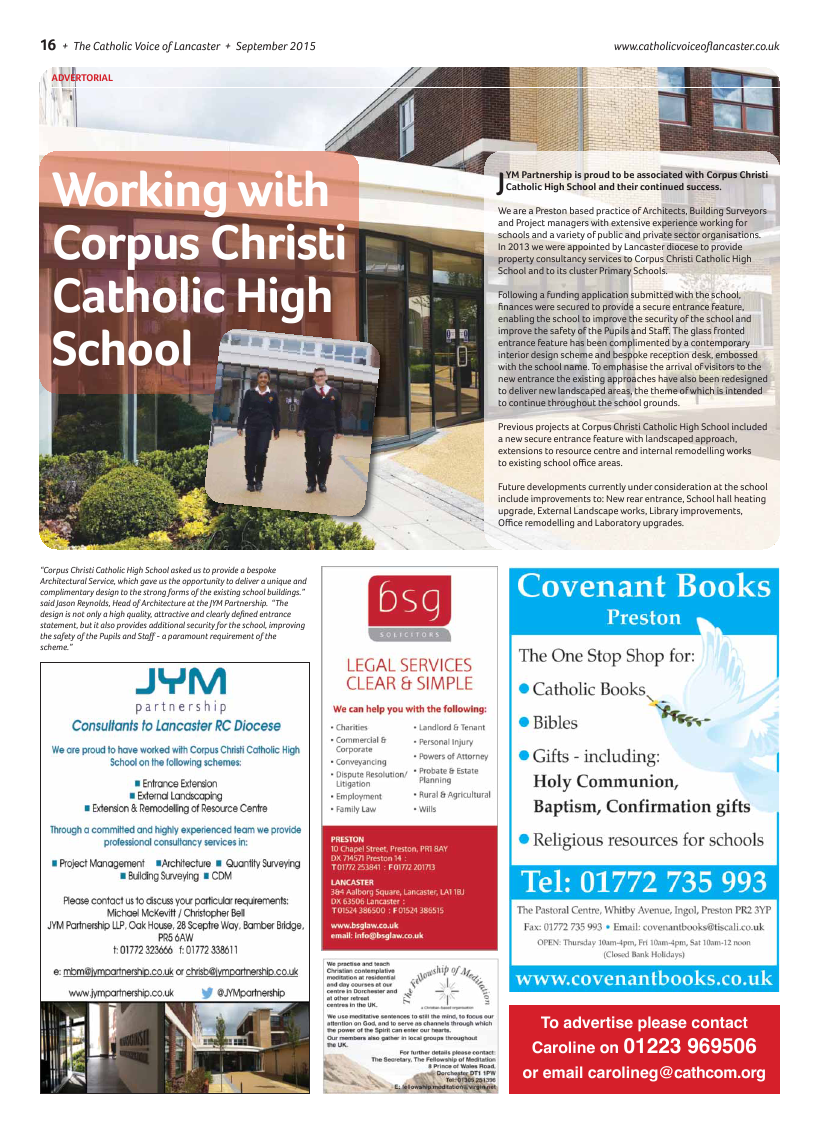 Sept 2015 edition of the Catholic Voice of Lancaster