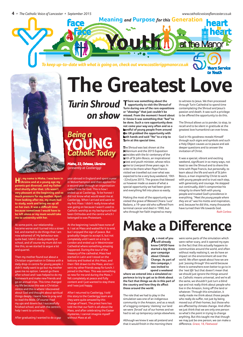 Sept 2015 edition of the Catholic Voice of Lancaster