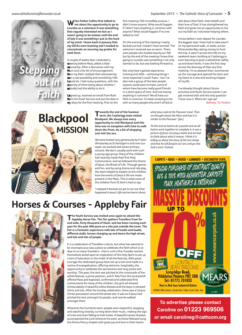 Sept 2015 edition of the Catholic Voice of Lancaster