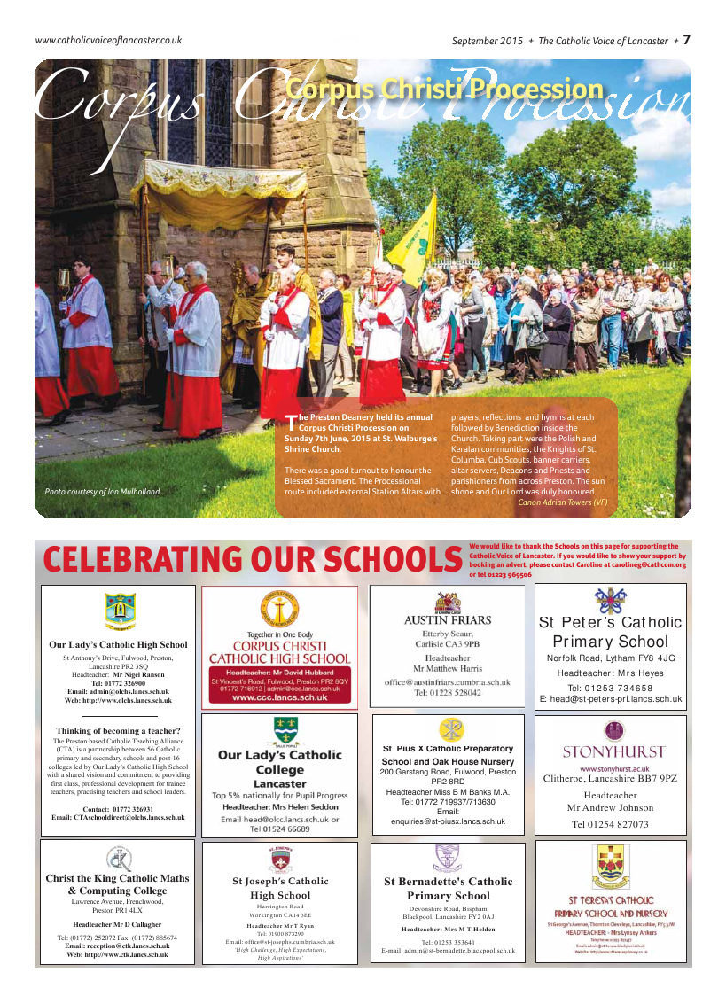 Sept 2015 edition of the Catholic Voice of Lancaster