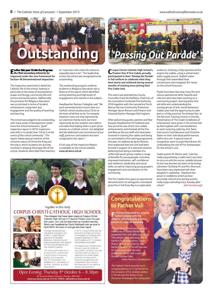 Sept 2015 edition of the Catholic Voice of Lancaster