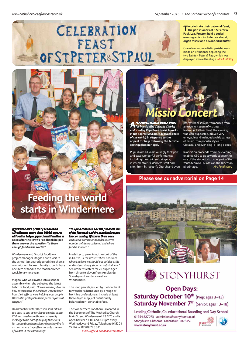 Sept 2015 edition of the Catholic Voice of Lancaster