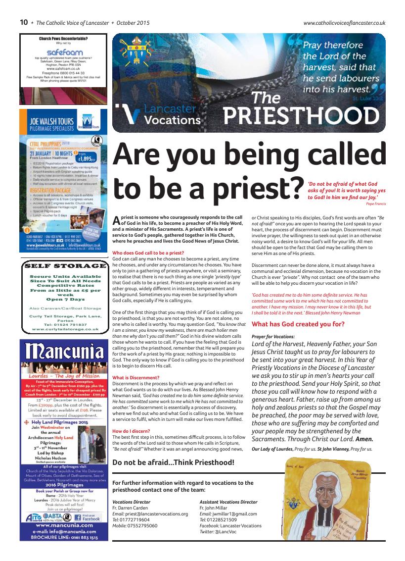 Oct 2015 edition of the Catholic Voice of Lancaster