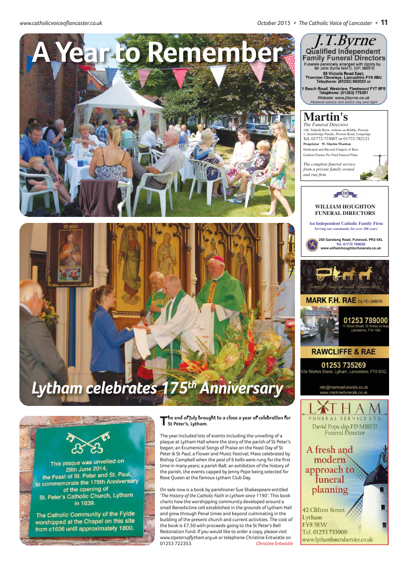 Oct 2015 edition of the Catholic Voice of Lancaster