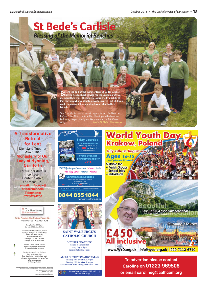 Oct 2015 edition of the Catholic Voice of Lancaster