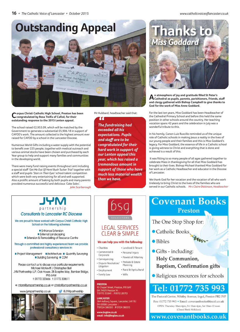 Oct 2015 edition of the Catholic Voice of Lancaster