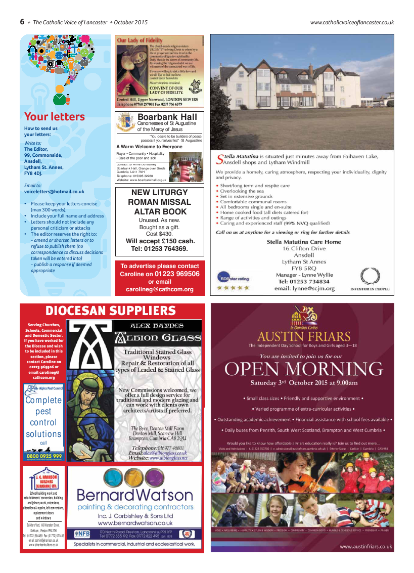 Oct 2015 edition of the Catholic Voice of Lancaster