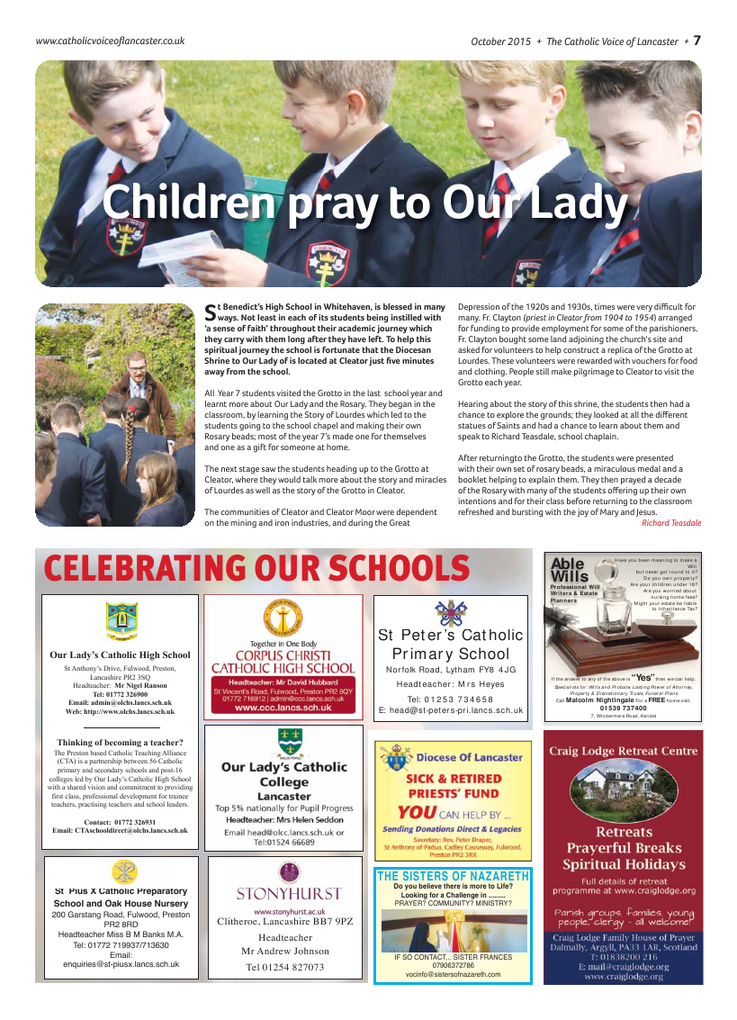 Oct 2015 edition of the Catholic Voice of Lancaster