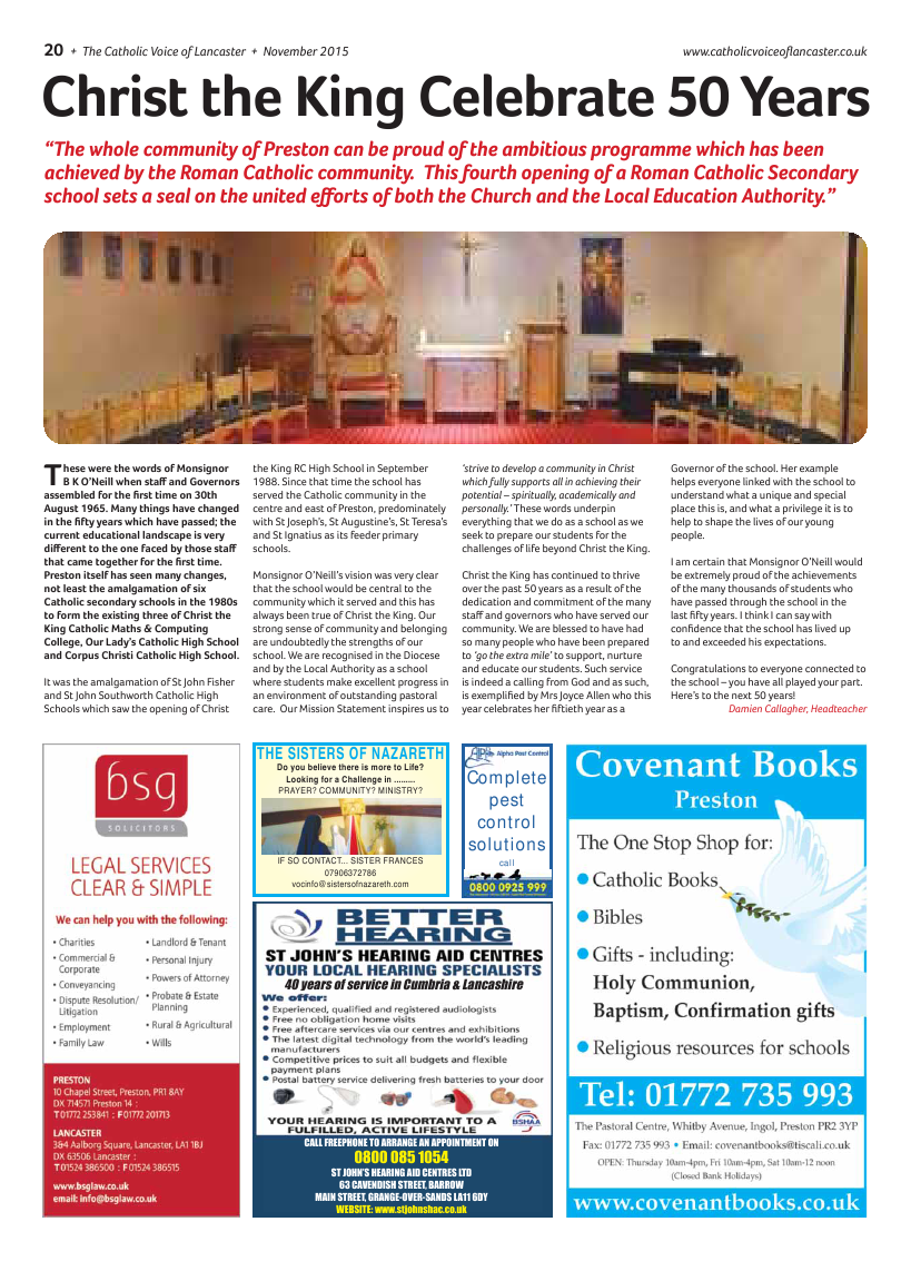 Nov 2015 edition of the Catholic Voice of Lancaster