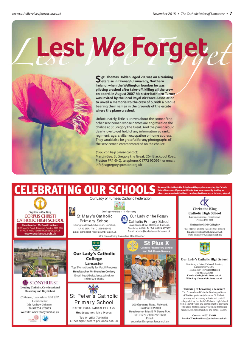 Nov 2015 edition of the Catholic Voice of Lancaster