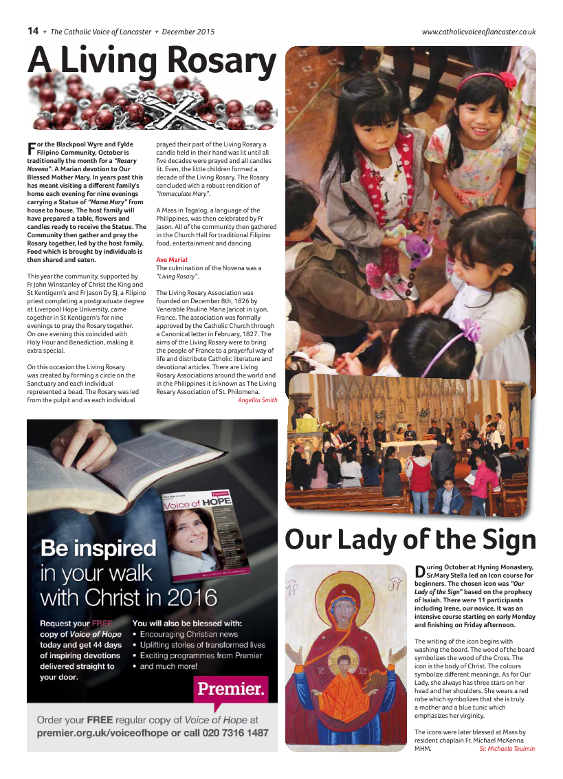 Dec 2015 edition of the Catholic Voice of Lancaster