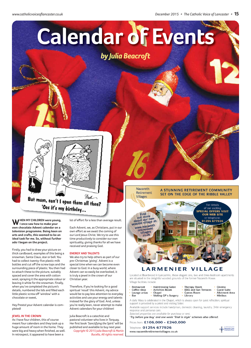 Dec 2015 edition of the Catholic Voice of Lancaster