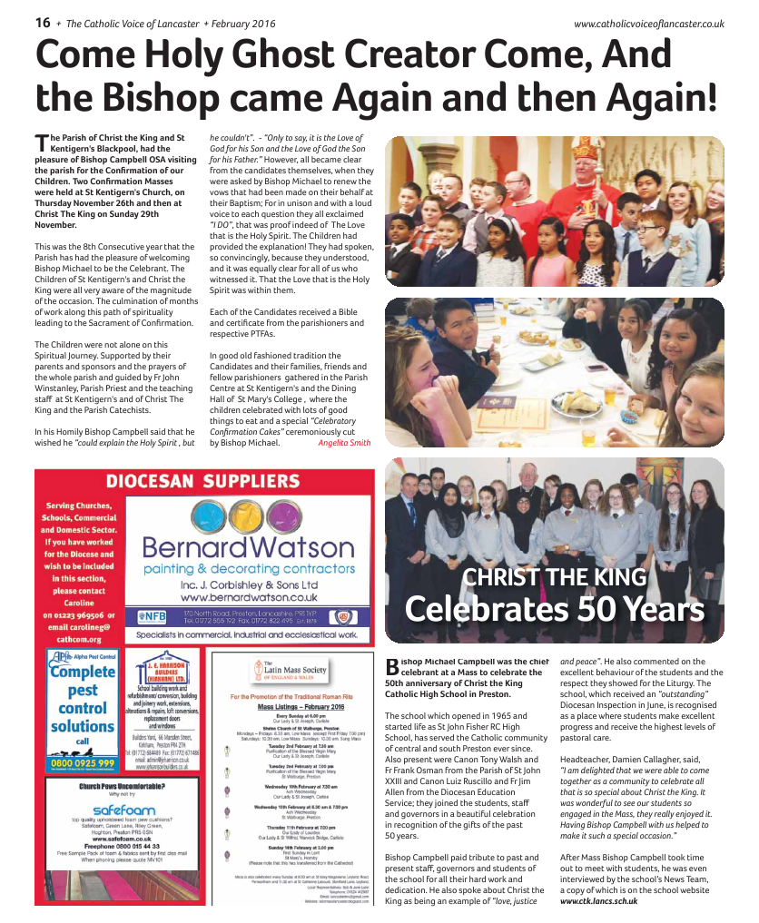 Mar 2016 edition of the Catholic Voice of Lancaster - Page 