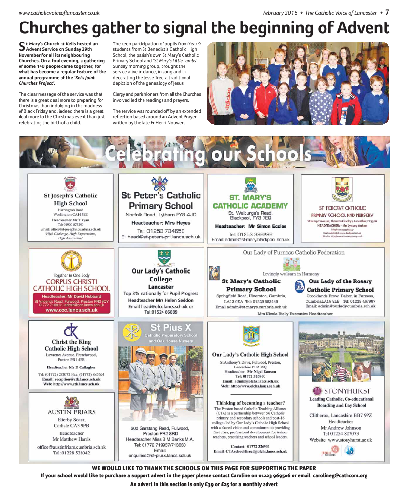 Mar 2016 edition of the Catholic Voice of Lancaster - Page 