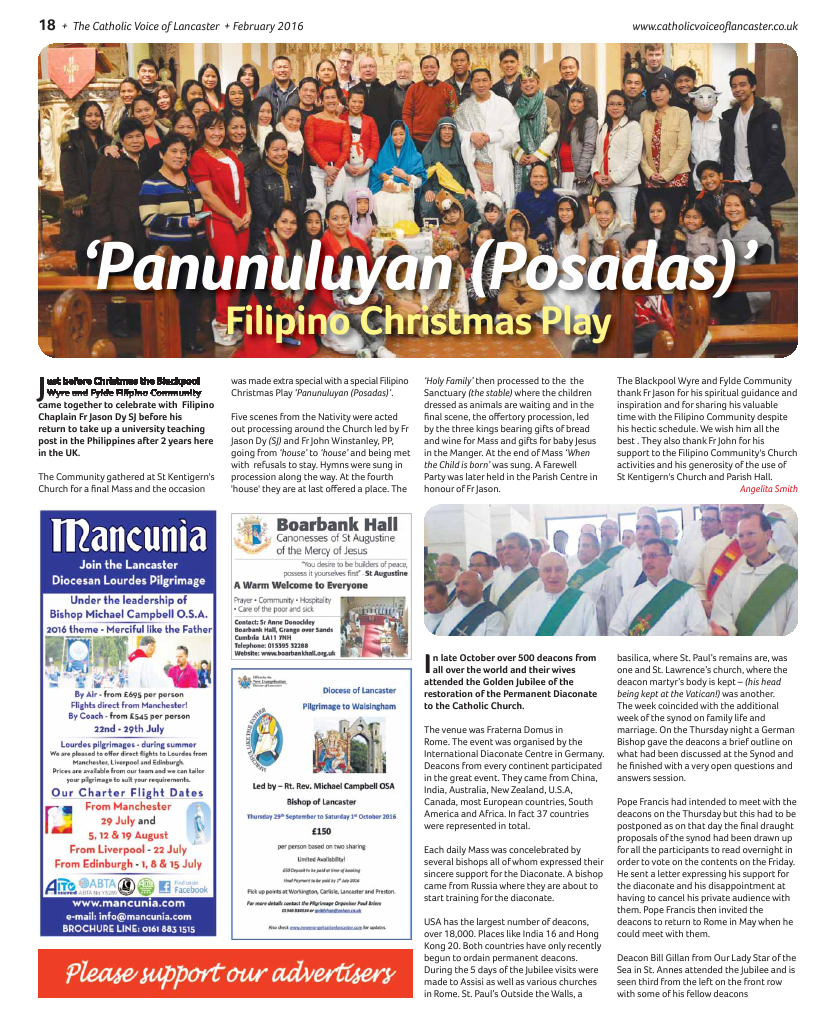 Feb 2016 edition of the Catholic Voice of Lancaster - Page 