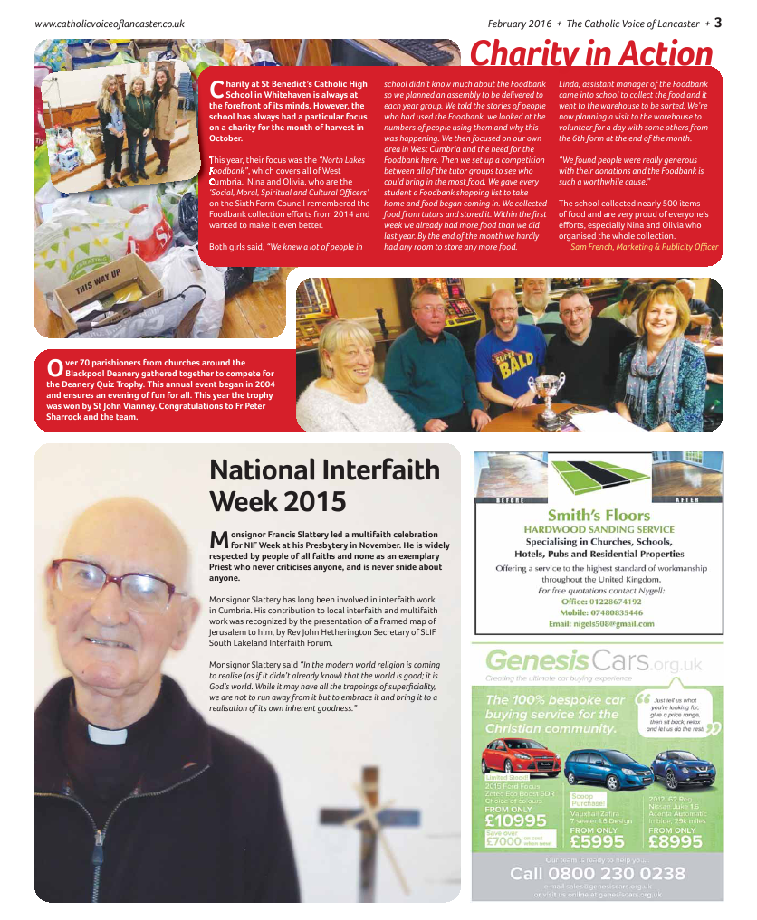 Feb 2016 edition of the Catholic Voice of Lancaster - Page 