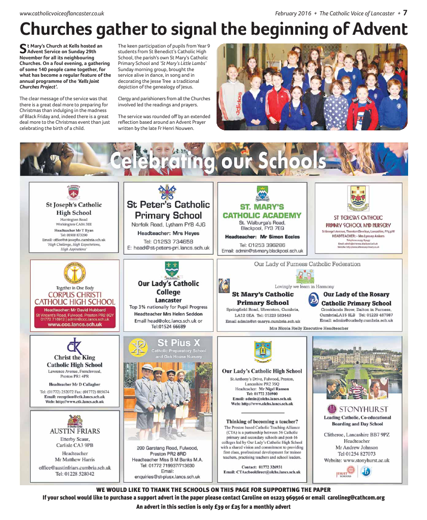 Feb 2016 edition of the Catholic Voice of Lancaster - Page 