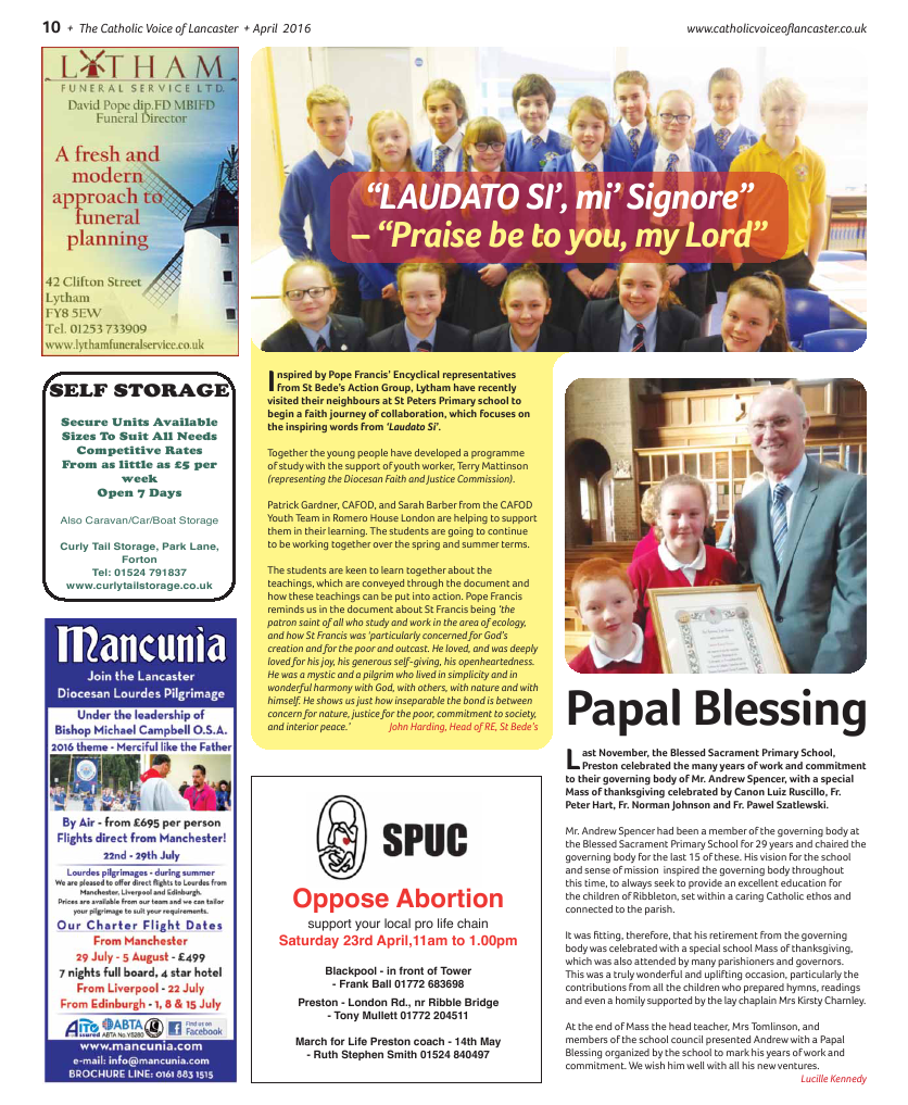 Apr 2016 edition of the Catholic Voice of Lancaster - Page 