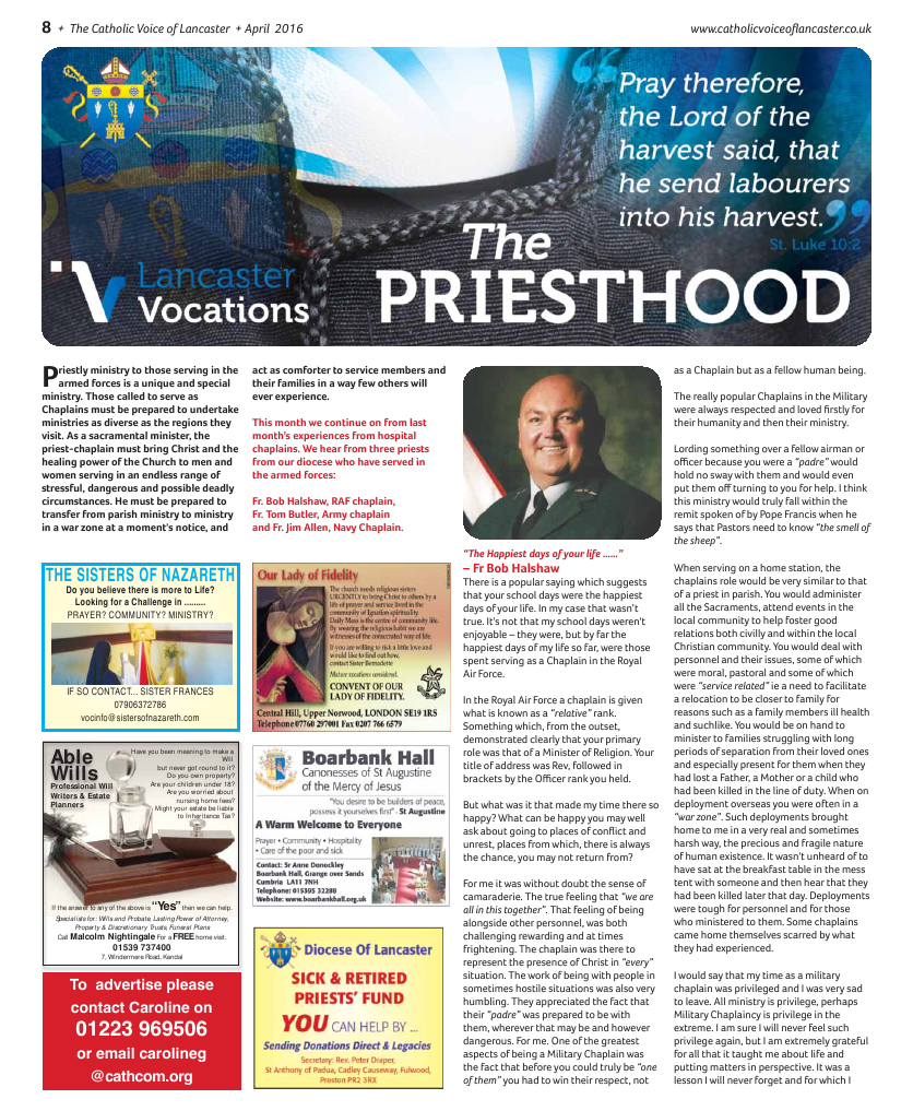 Apr 2016 edition of the Catholic Voice of Lancaster - Page 