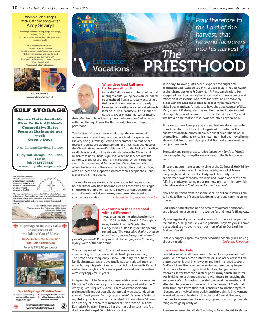 May 2016 edition of the Catholic Voice of Lancaster - Page 