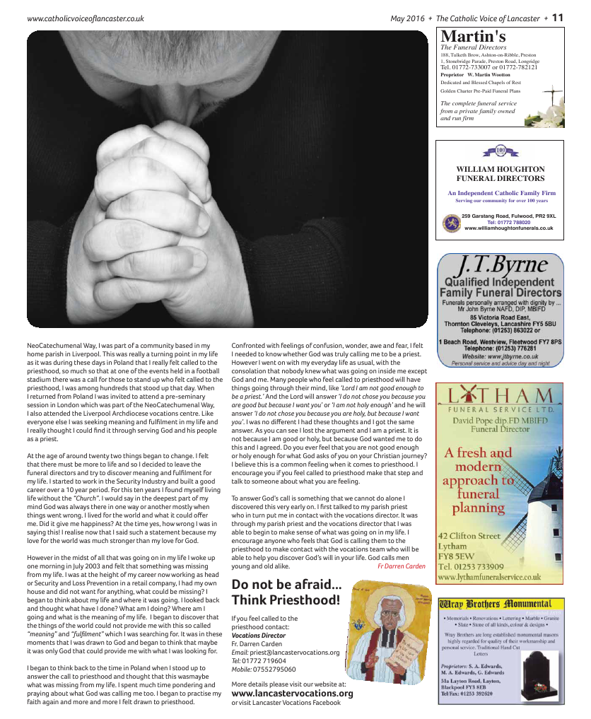 May 2016 edition of the Catholic Voice of Lancaster - Page 