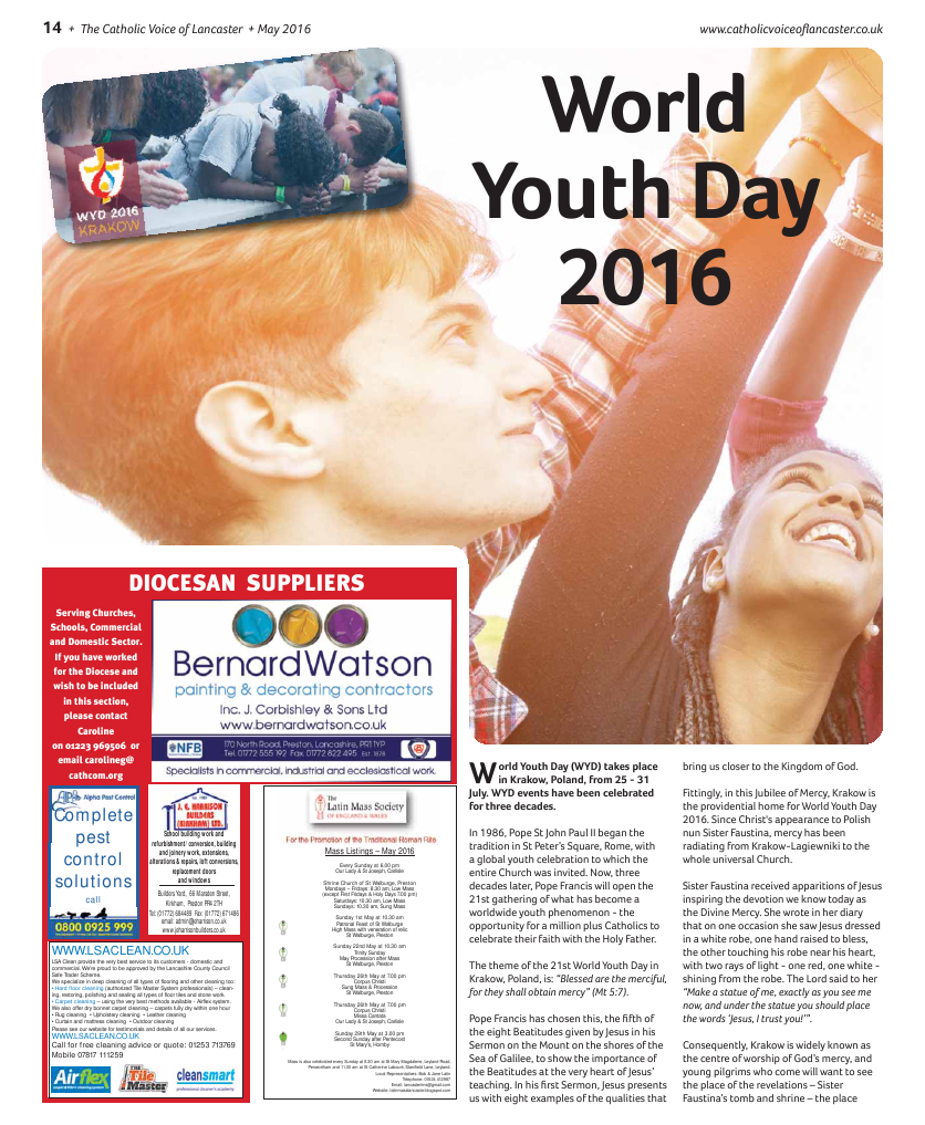 May 2016 edition of the Catholic Voice of Lancaster - Page 