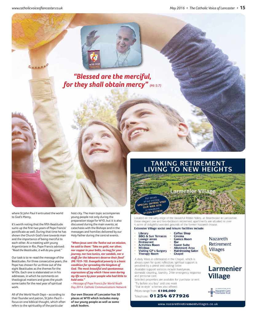 May 2016 edition of the Catholic Voice of Lancaster - Page 