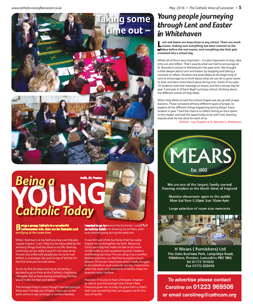 May 2016 edition of the Catholic Voice of Lancaster - Page 