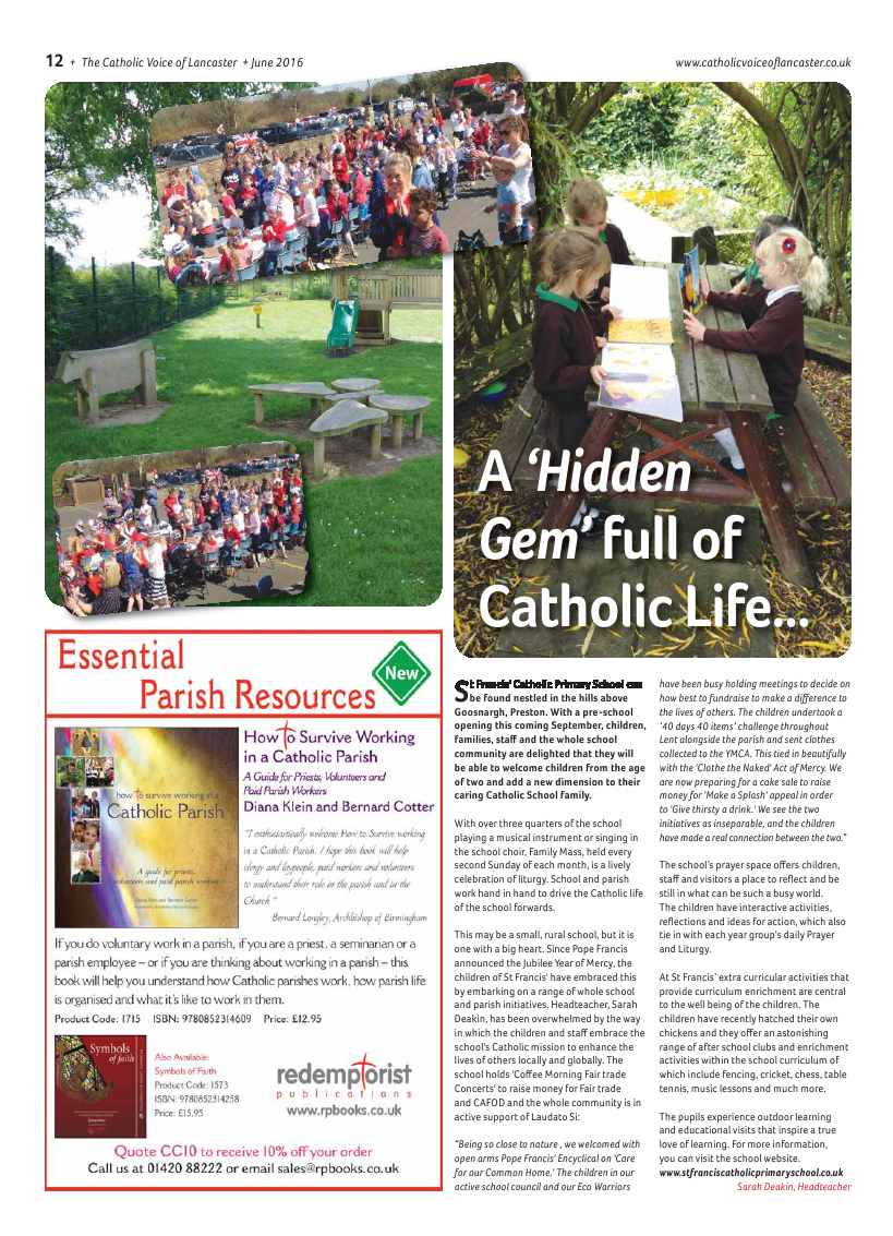 Jun 2016 edition of the Catholic Voice of Lancaster - Page 