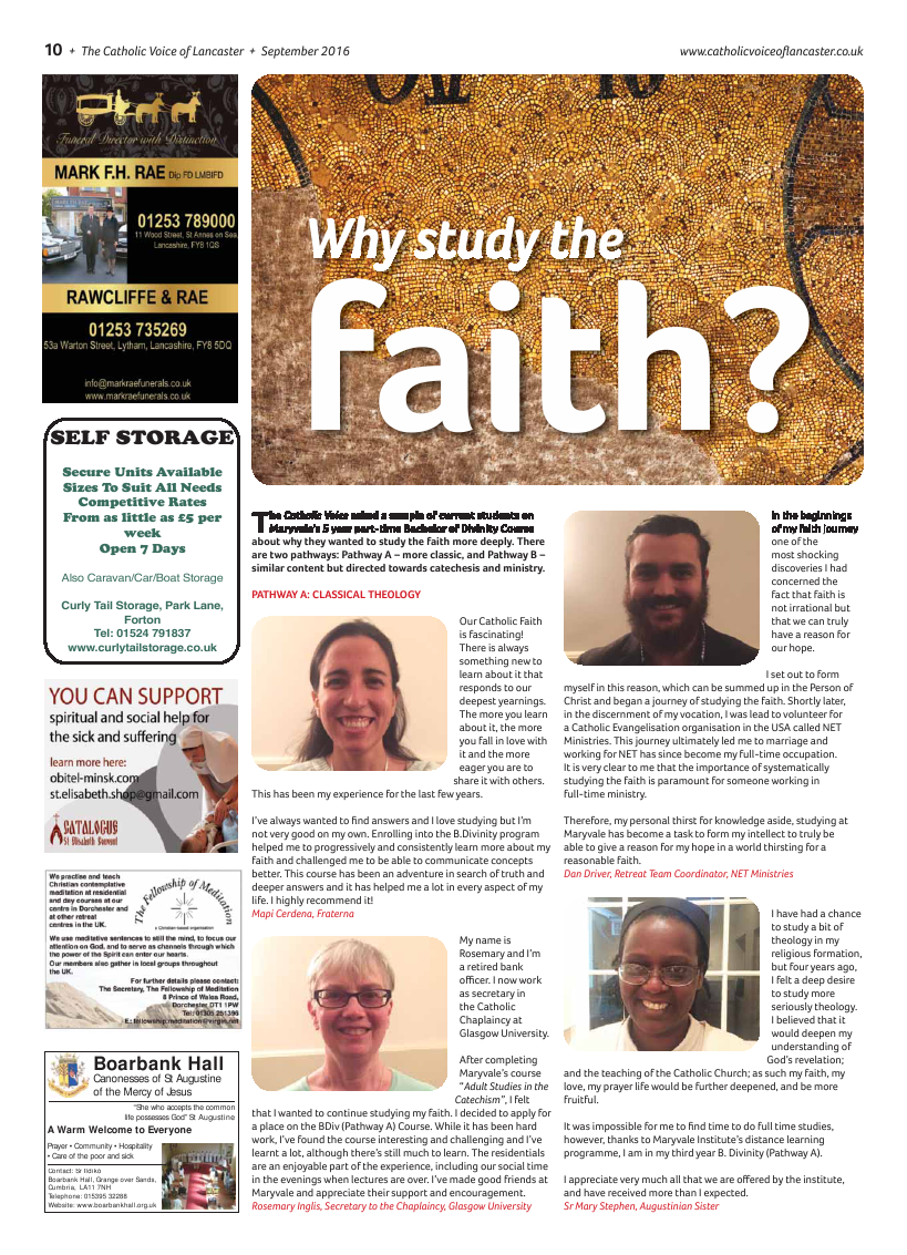 Sept 2016 edition of the Catholic Voice of Lancaster - Page 