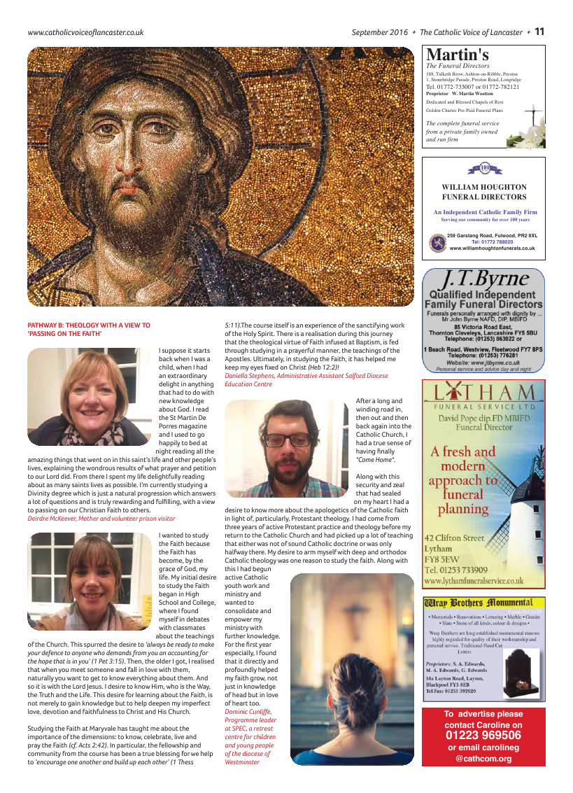 Sept 2016 edition of the Catholic Voice of Lancaster - Page 
